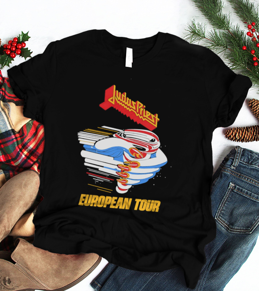 Judas Priest Turbo European Tour 1986 Vintage Album Cover T-Shirt