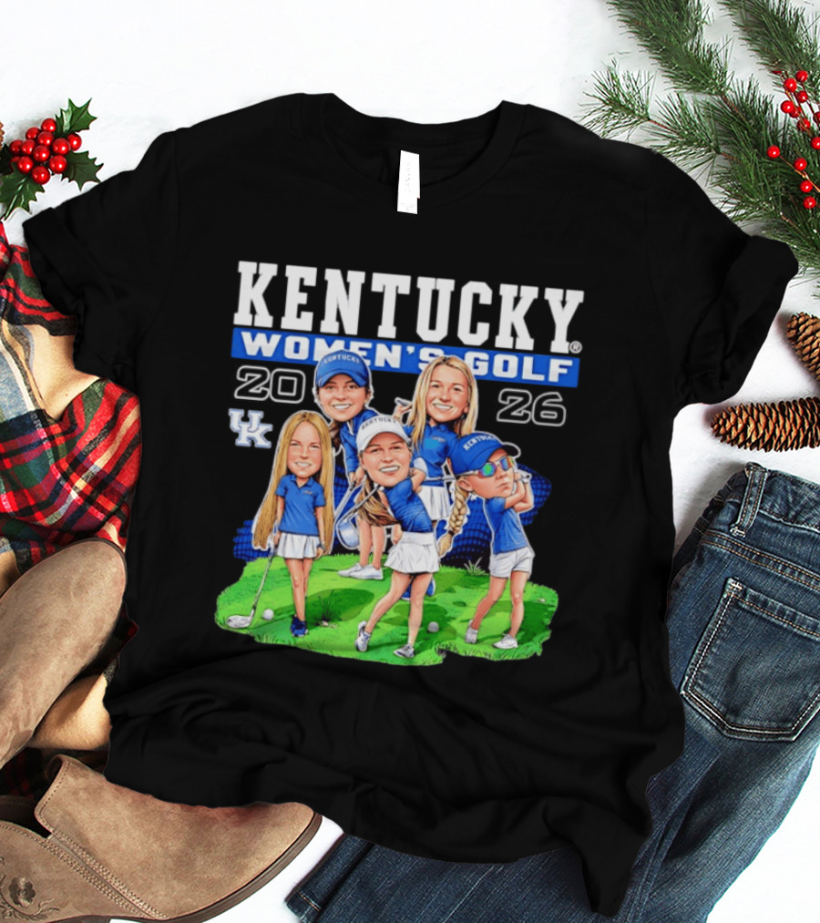 Kentucky Wildcats Women's Golf 2026 Caricature Team Players T-Shirt