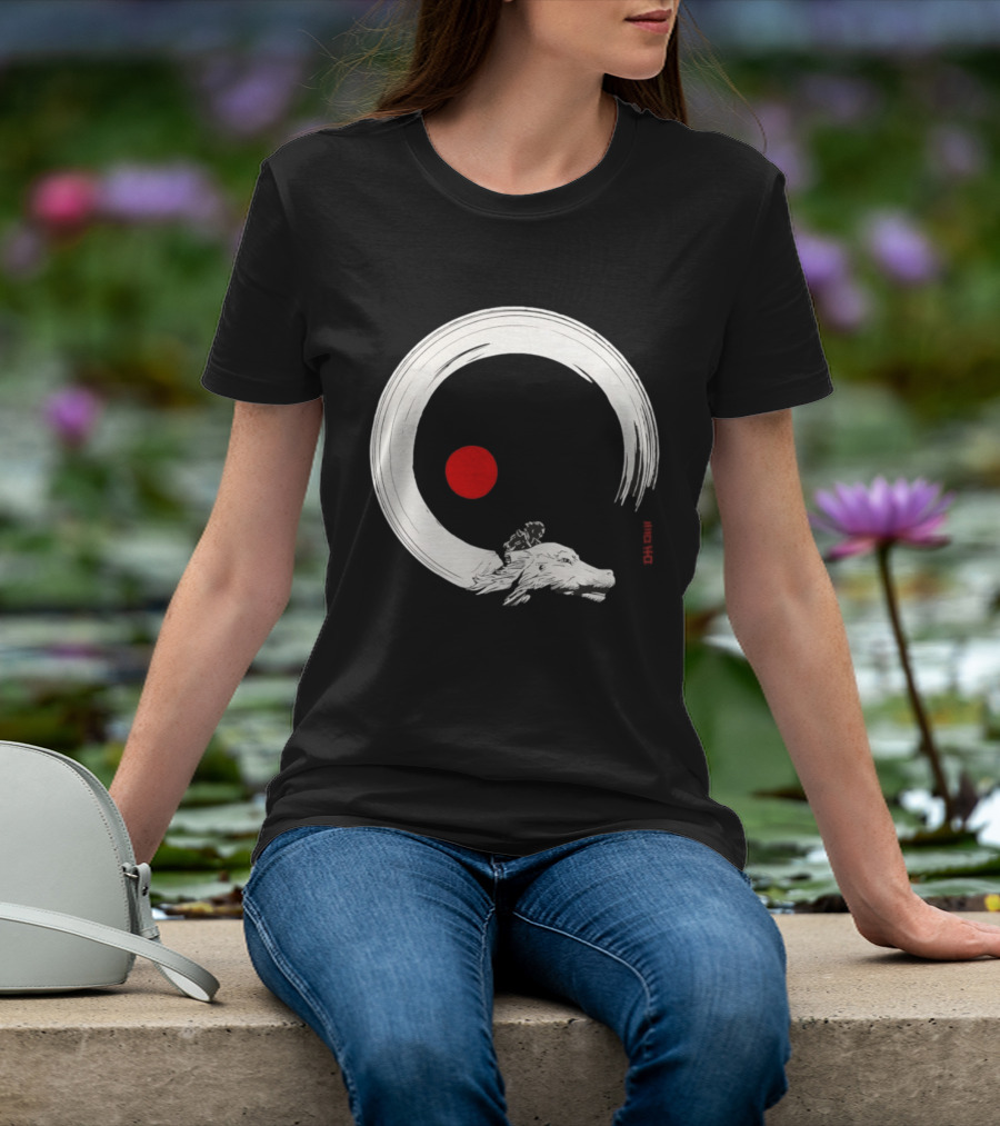 Never Ending Inks Atreyu Falkor The Neverending Story Japanese Enso Circle Red Dot T-Shirt