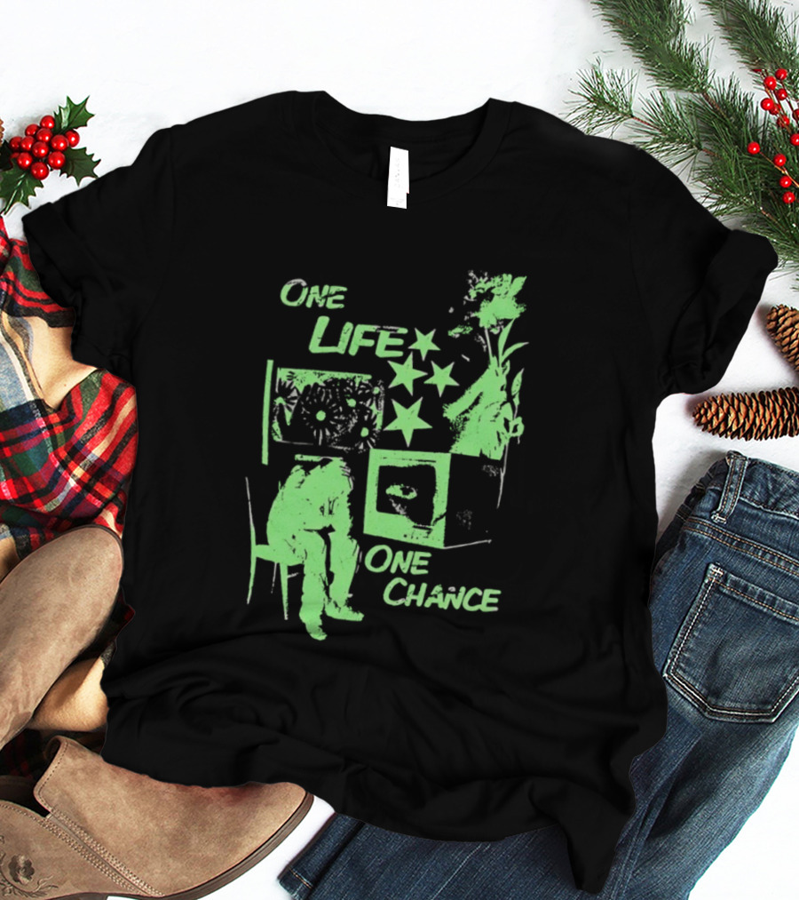 One Life One Chance Stars And Nature With Seated Figure T-Shirt