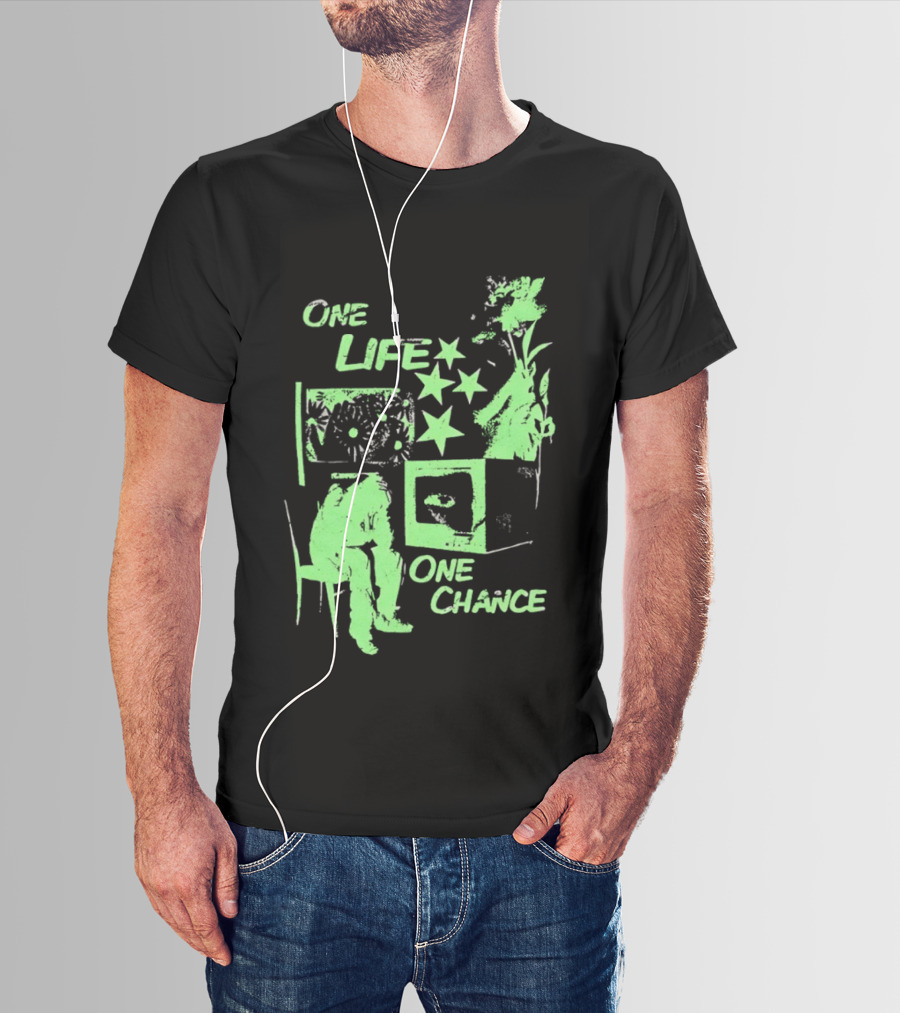One Life One Chance Stars And Nature With Seated Figure T-Shirt