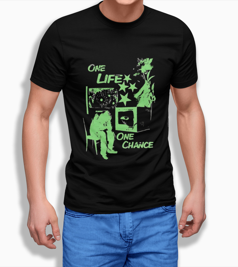 One Life One Chance Stars And Nature With Seated Figure T-Shirt