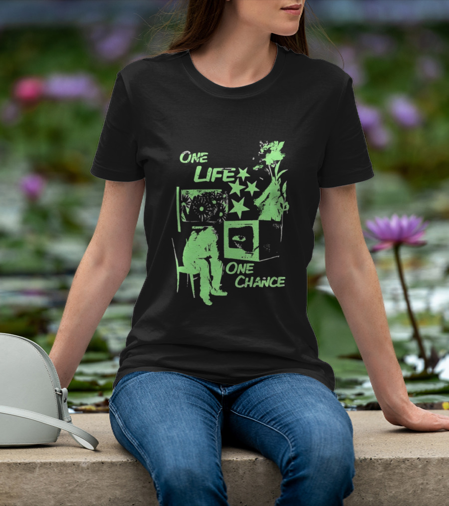 One Life One Chance Stars And Nature With Seated Figure T-Shirt