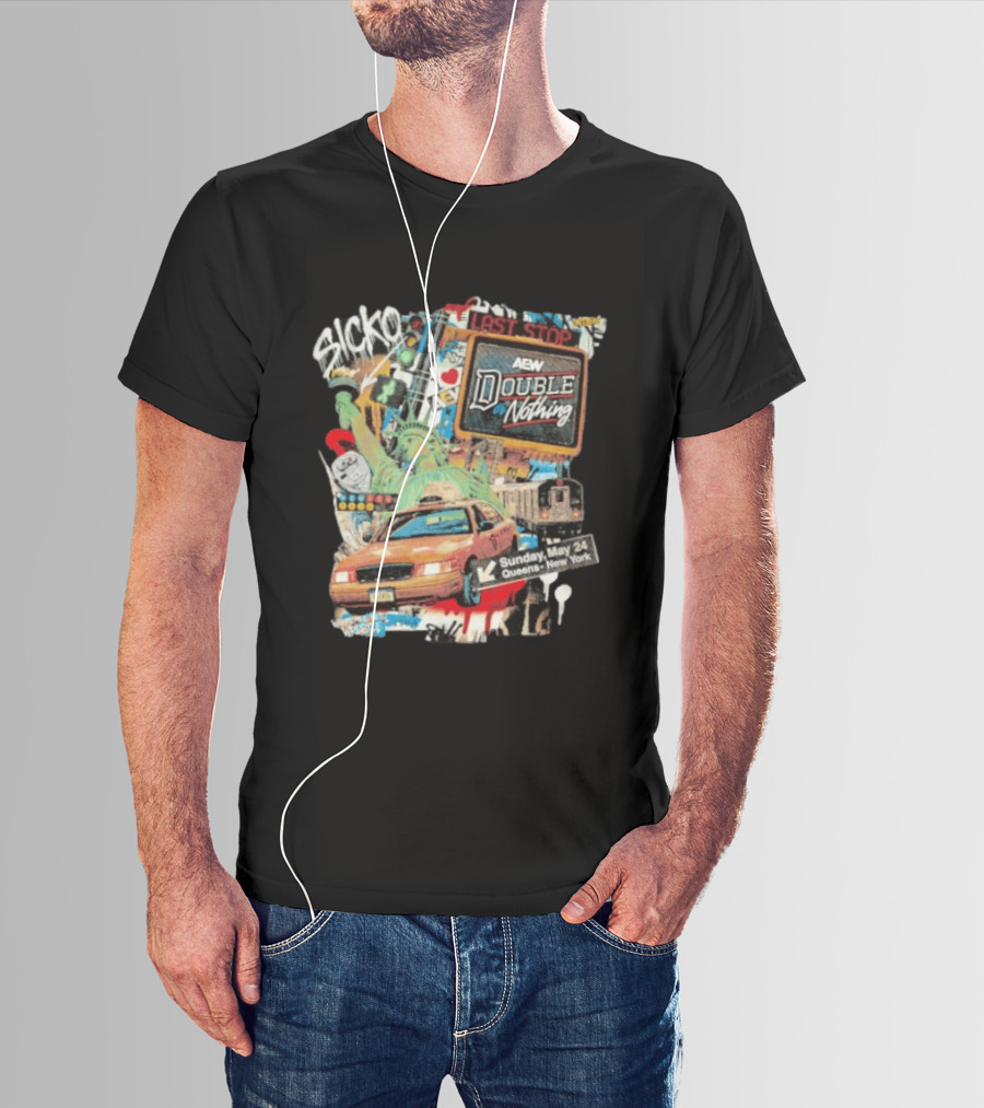 AEW Double Or Nothing 2026 Statue Of Liberty NYC Taxi Sunday May 24 Queens New York T-Shirt