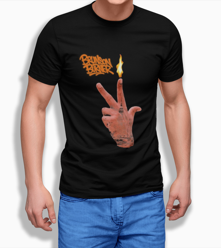 Brunson Burner Flame Hand New York Knicks Jalen Brunson T-Shirt