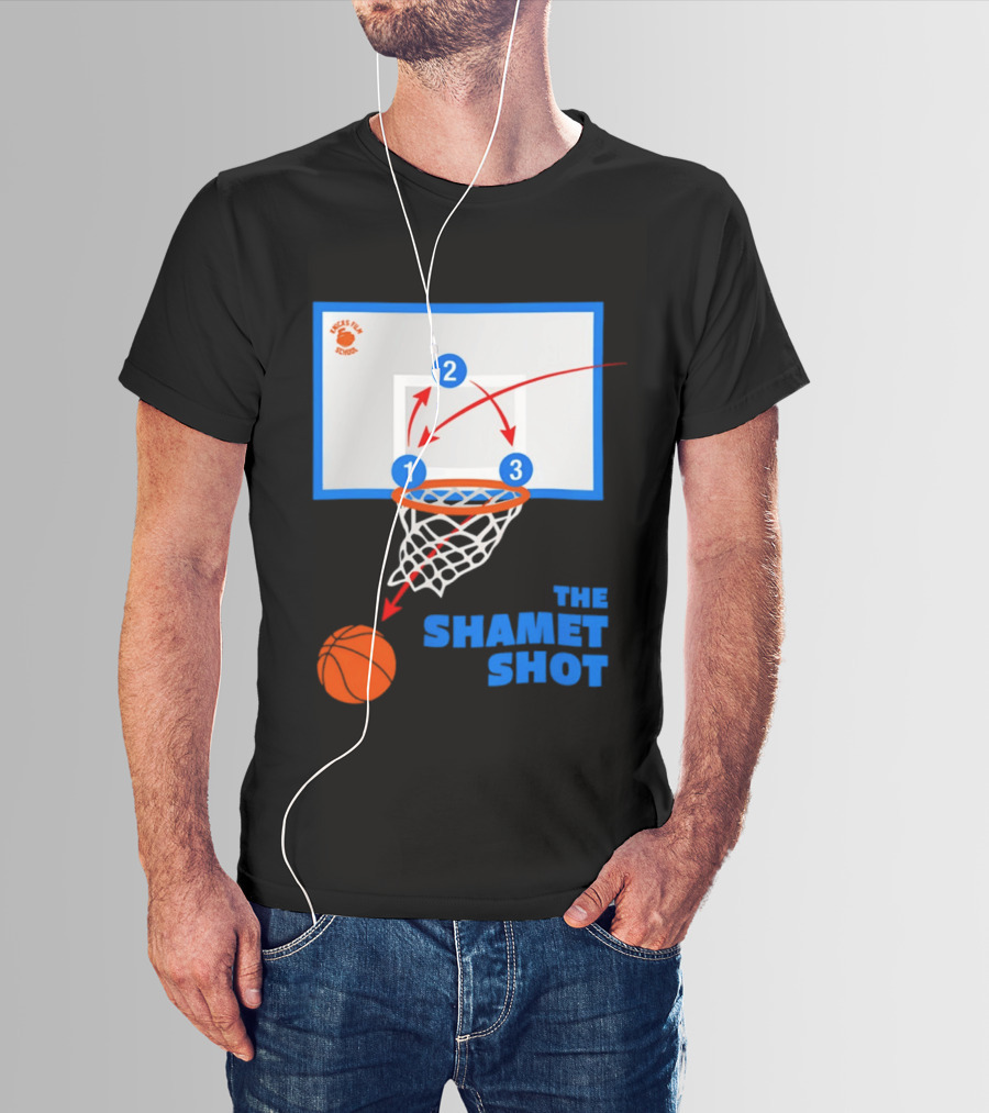 Knicks Fan School The Shamet Shot Diagram New York Knicks T-Shirt