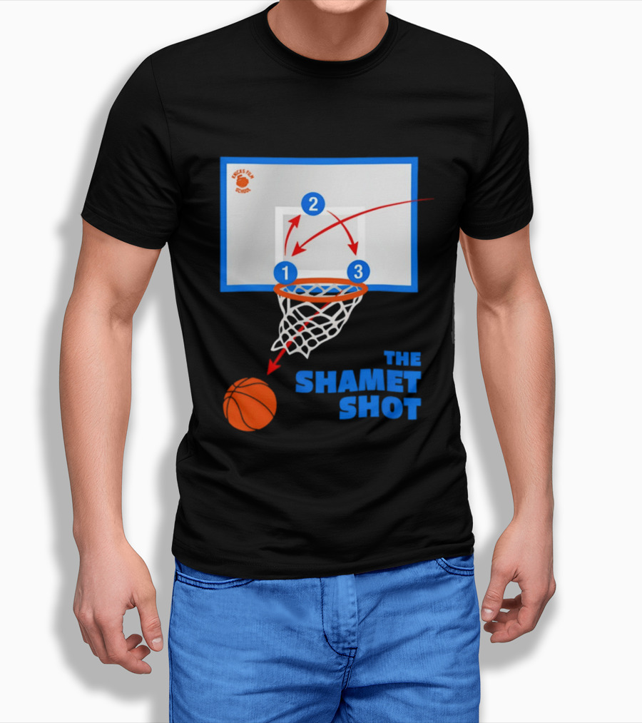 Knicks Fan School The Shamet Shot Diagram New York Knicks T-Shirt
