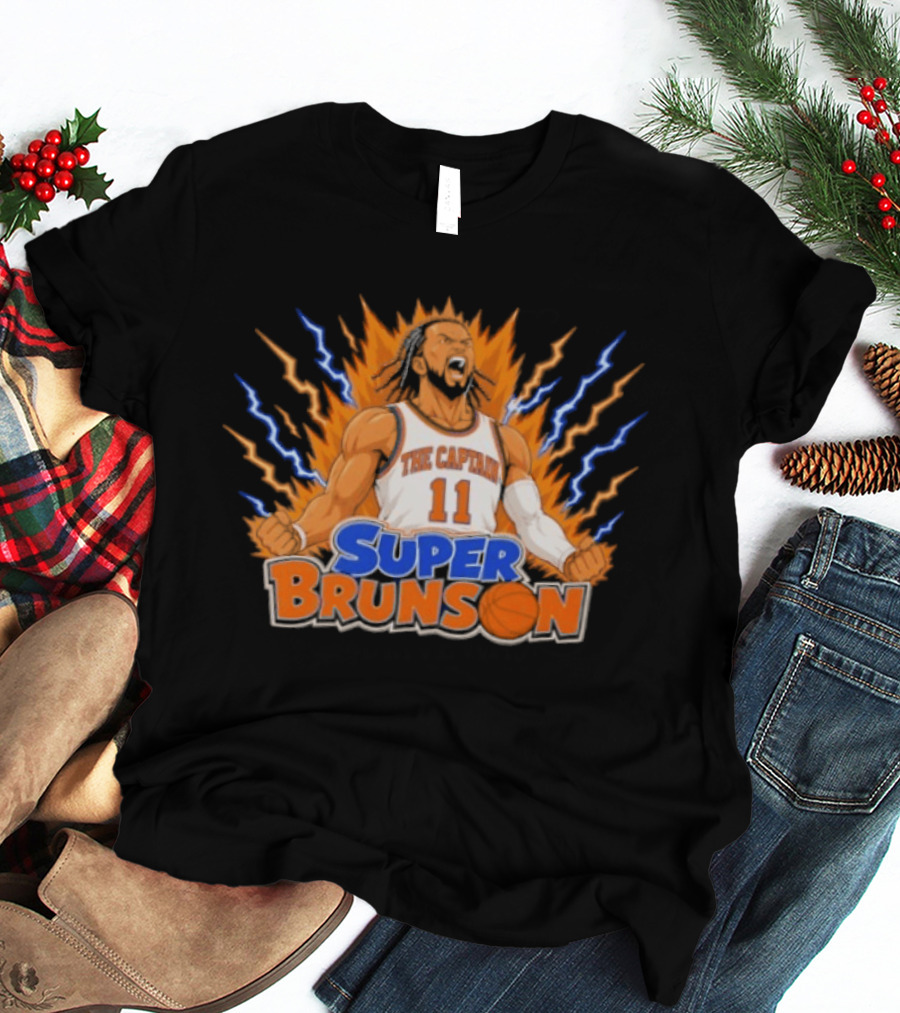 Super Brunson The Captain Jalen Brunson Dragon Ball Crossover Powered Up T-Shirt