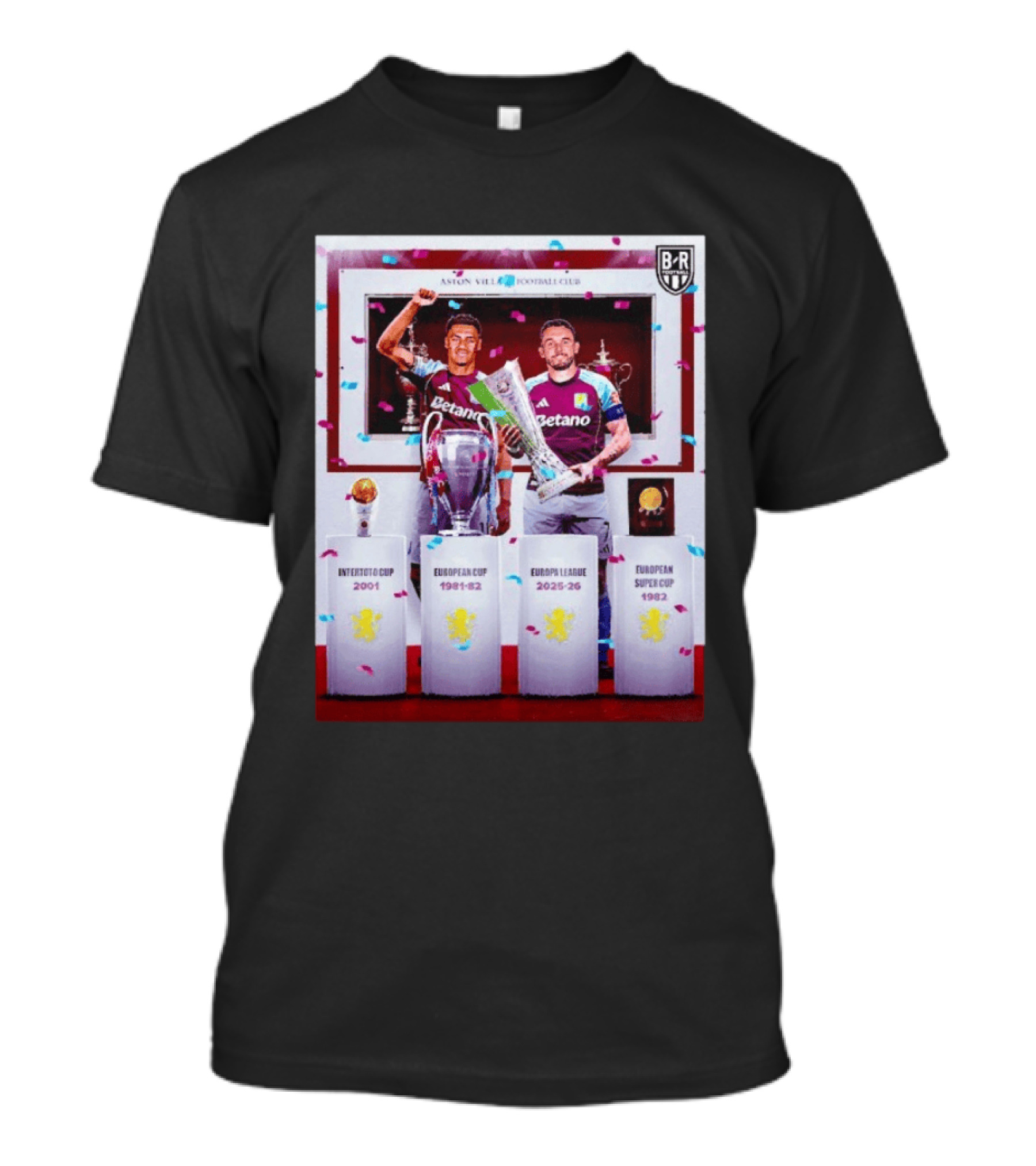 Aston Villa Football Club Europa League 2025 26 European Cup Winners T-Shirt