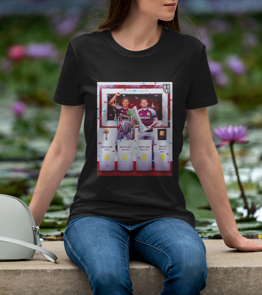 Aston Villa Football Club Europa League 2025 26 European Cup Winners T-Shirt