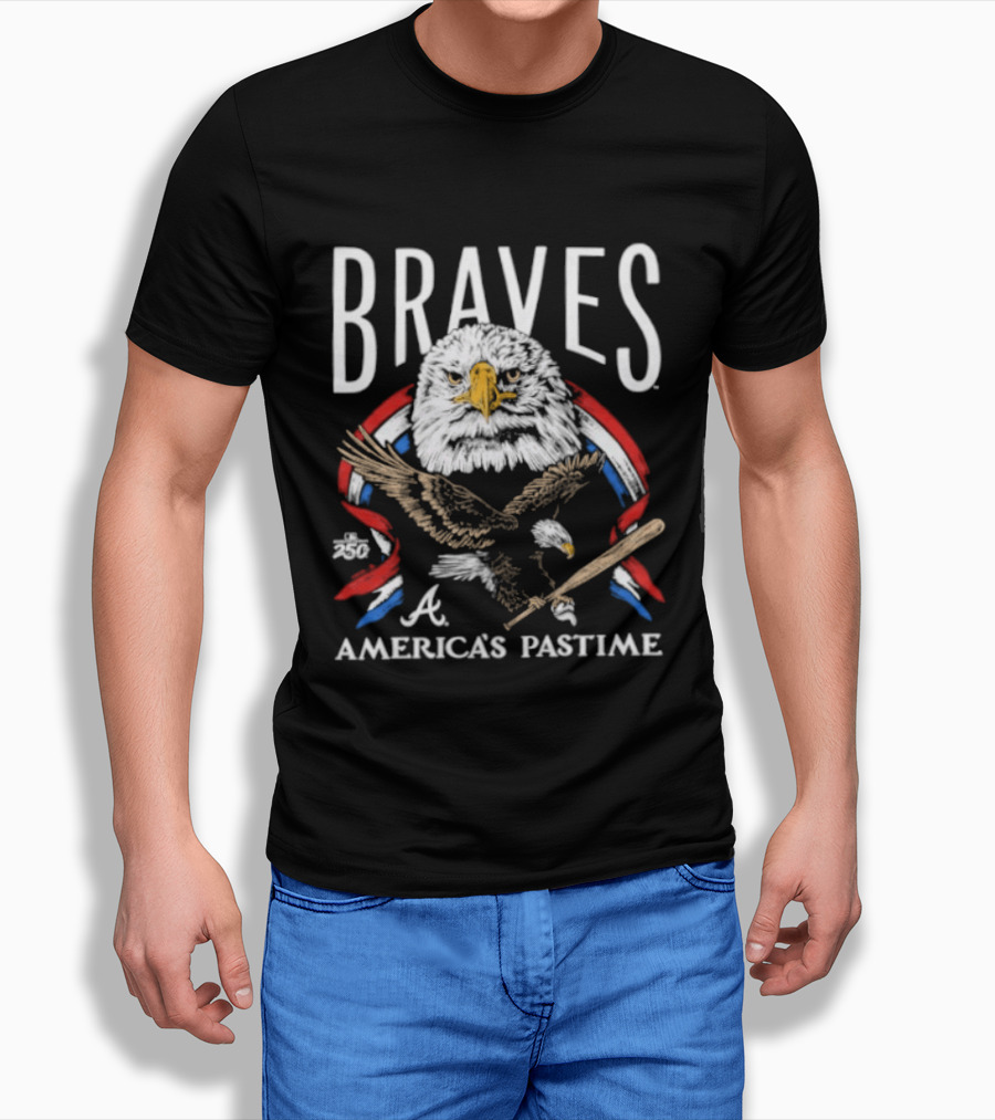 Braves Bald Eagle America's Pastime 250th Celebration T-Shirt