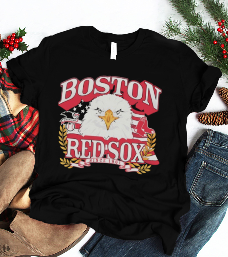 Boston Red Sox American League Eagle Patriotic Celebration Since 1901 T-Shirt