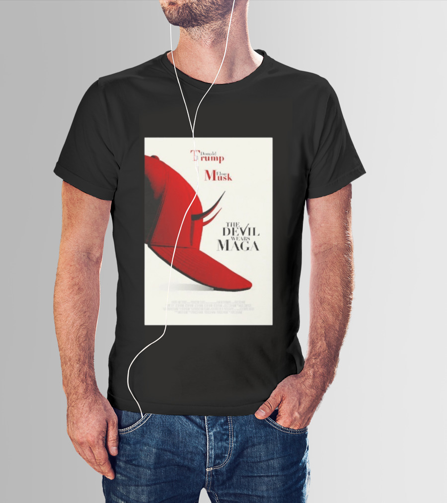 Donald Trump Elon Musk The Devil Wears MAGA Hat With Horns T-Shirt