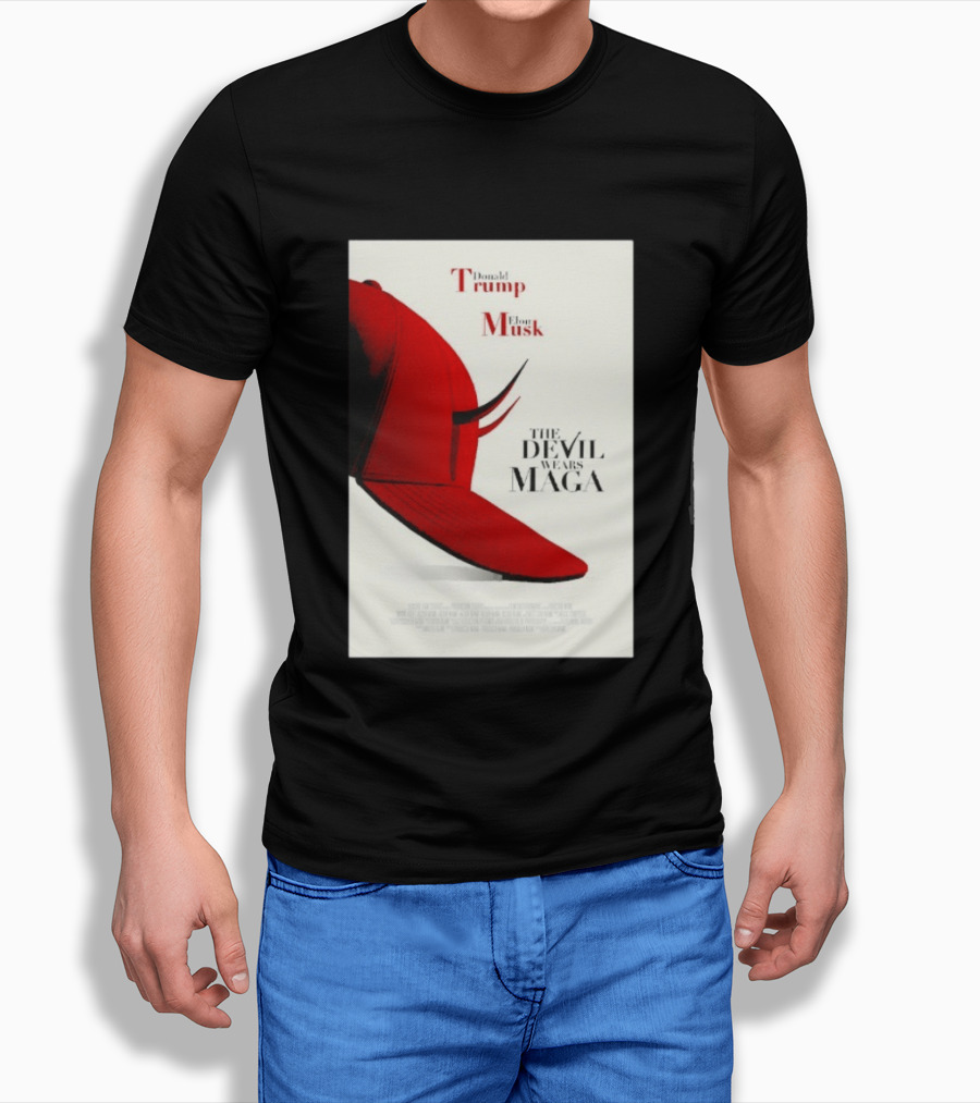 Donald Trump Elon Musk The Devil Wears MAGA Hat With Horns T-Shirt