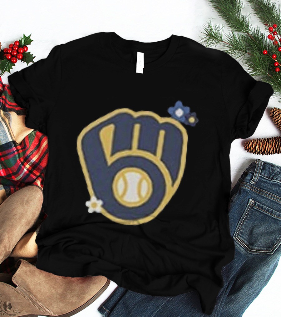Milwaukee Brewers Flowers MLB 2026 Two Sided Baseball T-Shirt