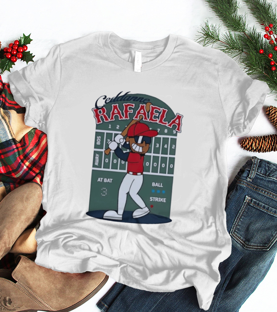 Ceddanne Rafaela Boston Red Sox MLB At Bat Scoreboard T-Shirt