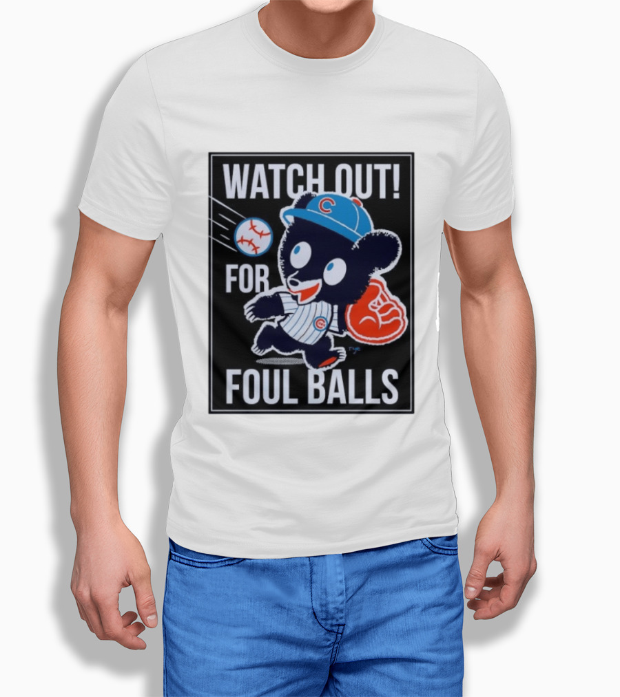 Out For Foul Balls Chicago Cubs Clark The Cub MLB T-Shirt
