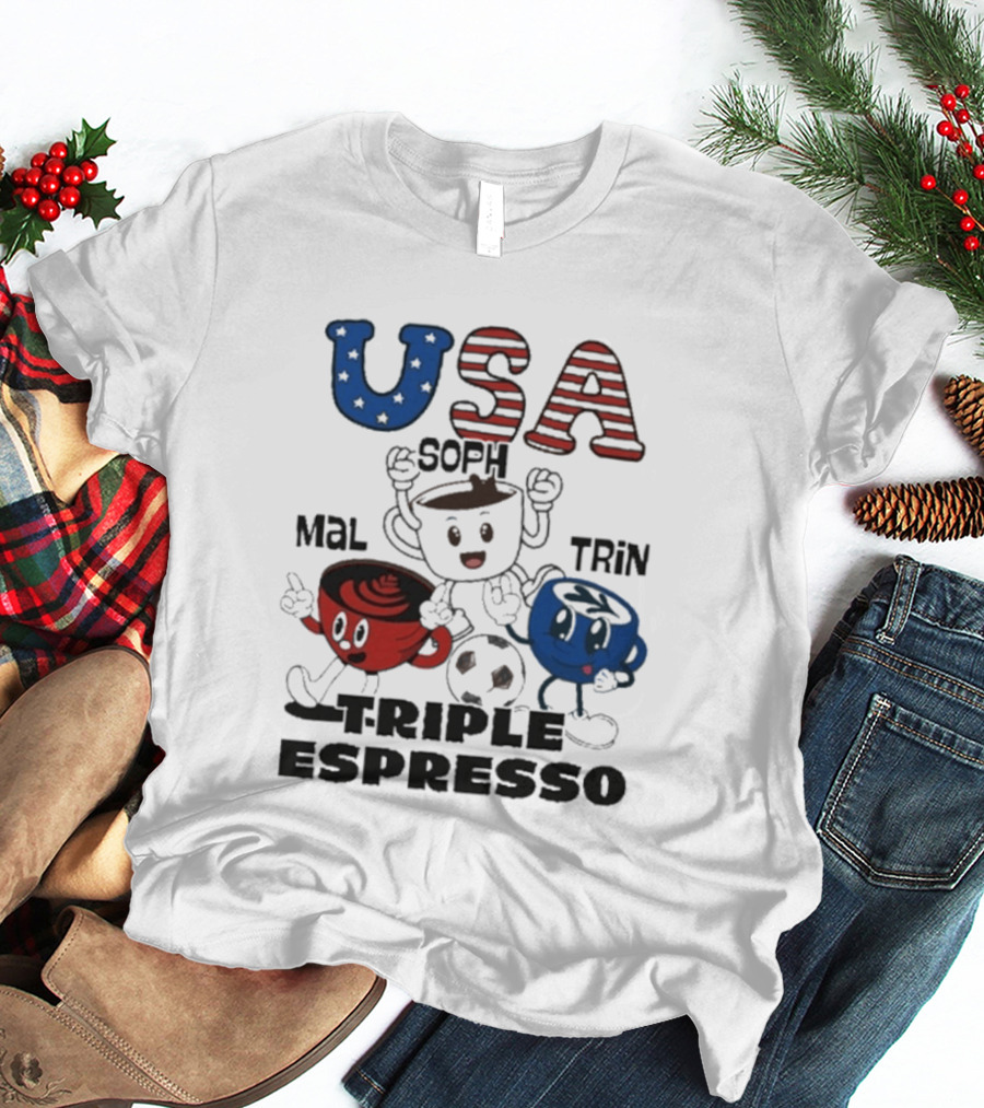 USA Triple Espresso Mal Soph Trin Soccer T-Shirt