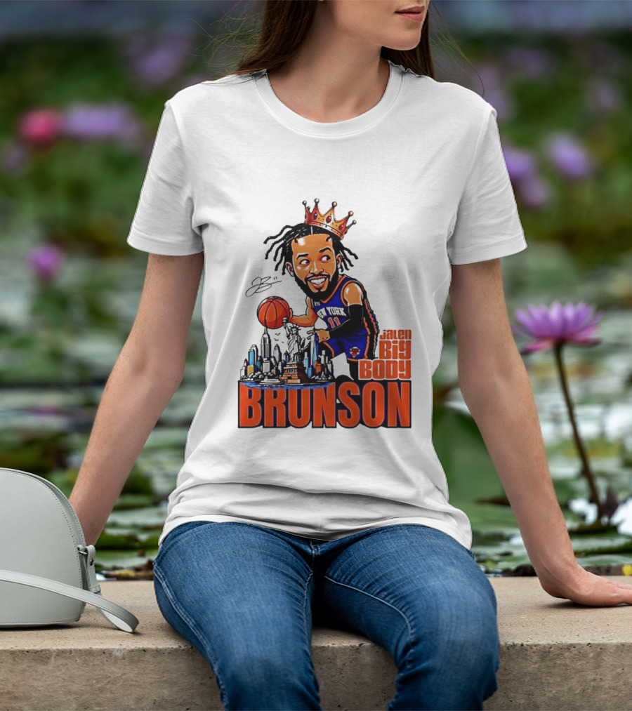 Jalen Brunson New York Knicks Big Body King 2026 Basketball Star With Crown And Skyline T-Shirt