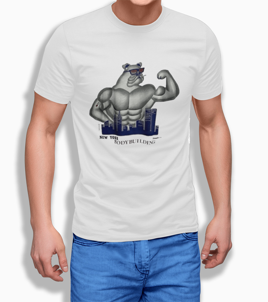 New York Bodybuilding Buff Bear Cityscape NYC T-Shirt