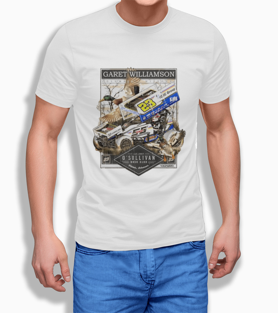 Garet Williamson Sprint Car Racing O'Sullivan Duck Club Arkansas Columbia Missouri 23 Racing T-Shirt