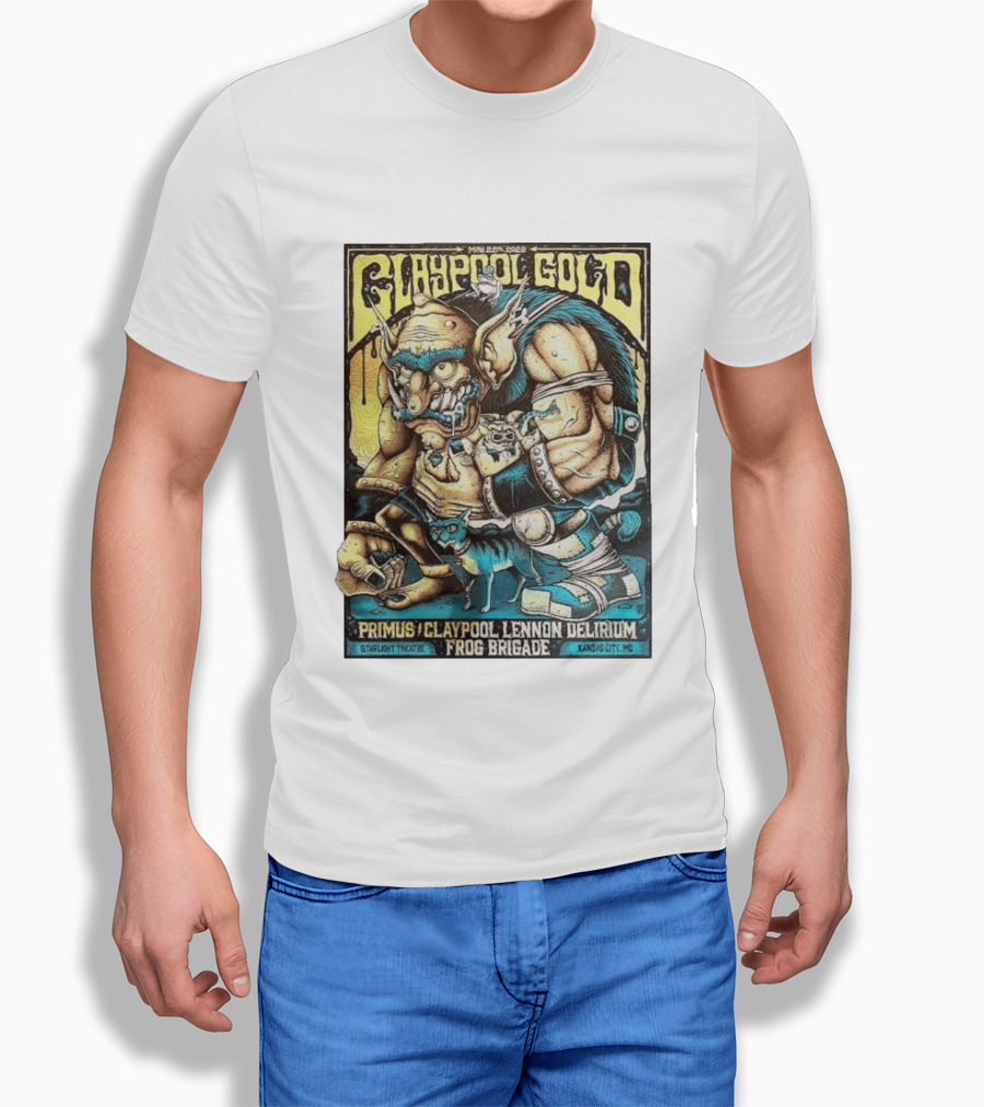 May 28 2026 Claypool Gold Primus Claypool Lennon Delirium Frog Brigade Starlight Theatre Kansas City MO T-Shirt