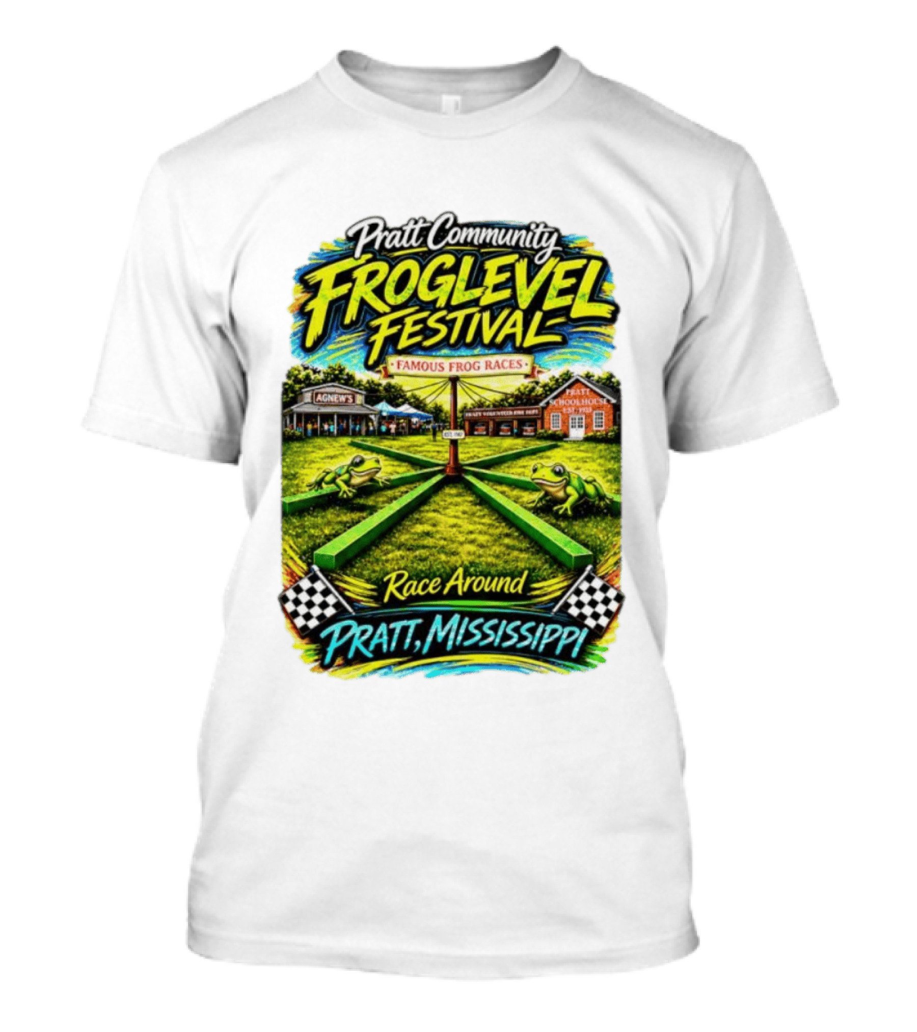 Pratt Community Froglevel Festival Famous Frog Races Race Around Pratt Mississippi T-Shirt