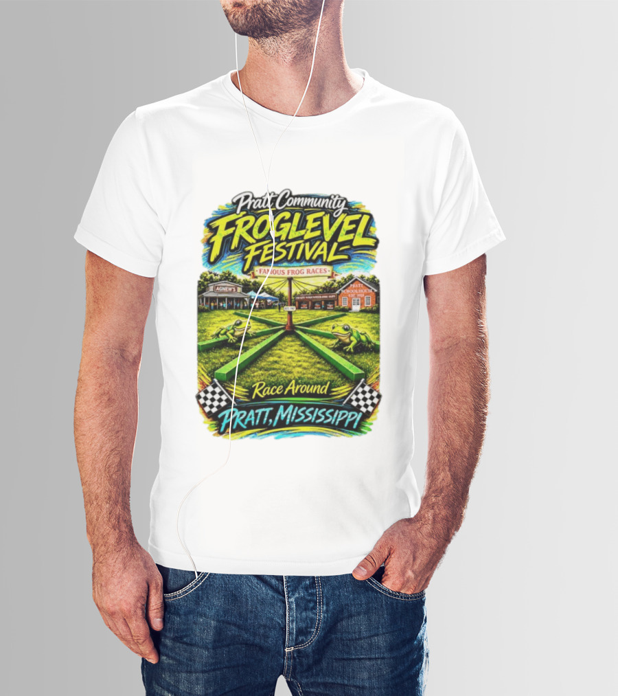 Pratt Community Froglevel Festival Famous Frog Races Race Around Pratt Mississippi T-Shirt