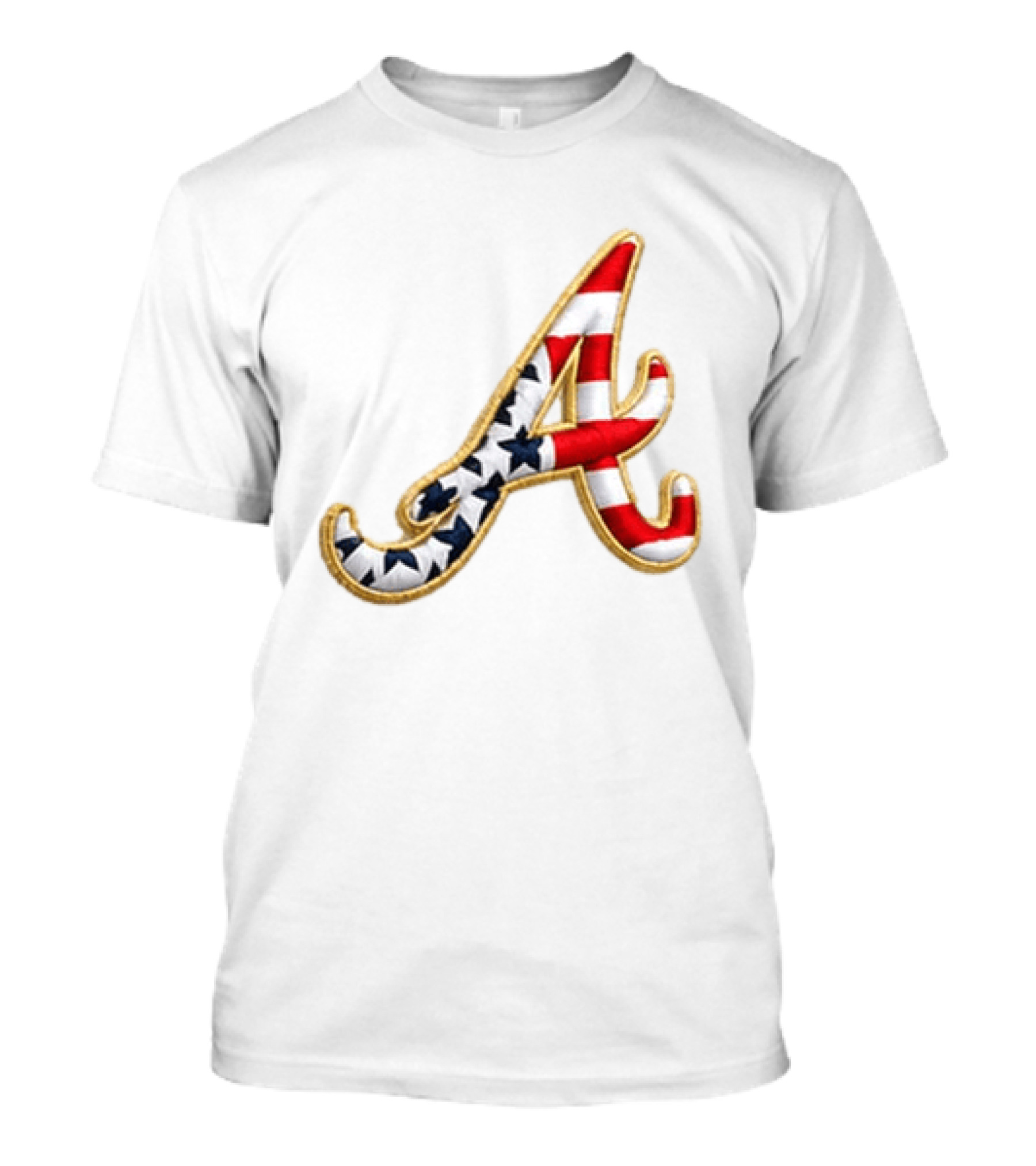 America 250th Anniversary Braves Hat Patriotic Letter A Stars And Stripes T-Shirt