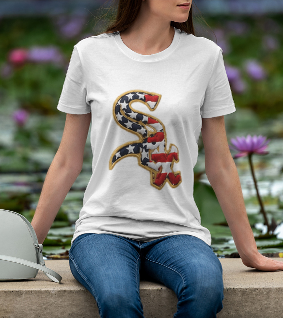 America 250th Anniversary White Sox Hat Patriotic Stars And Stripes T-Shirt