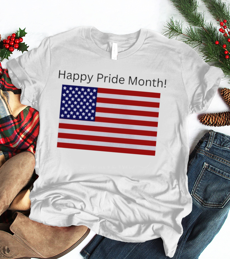 Happy Pride Month USA Flag Celebration T-Shirt