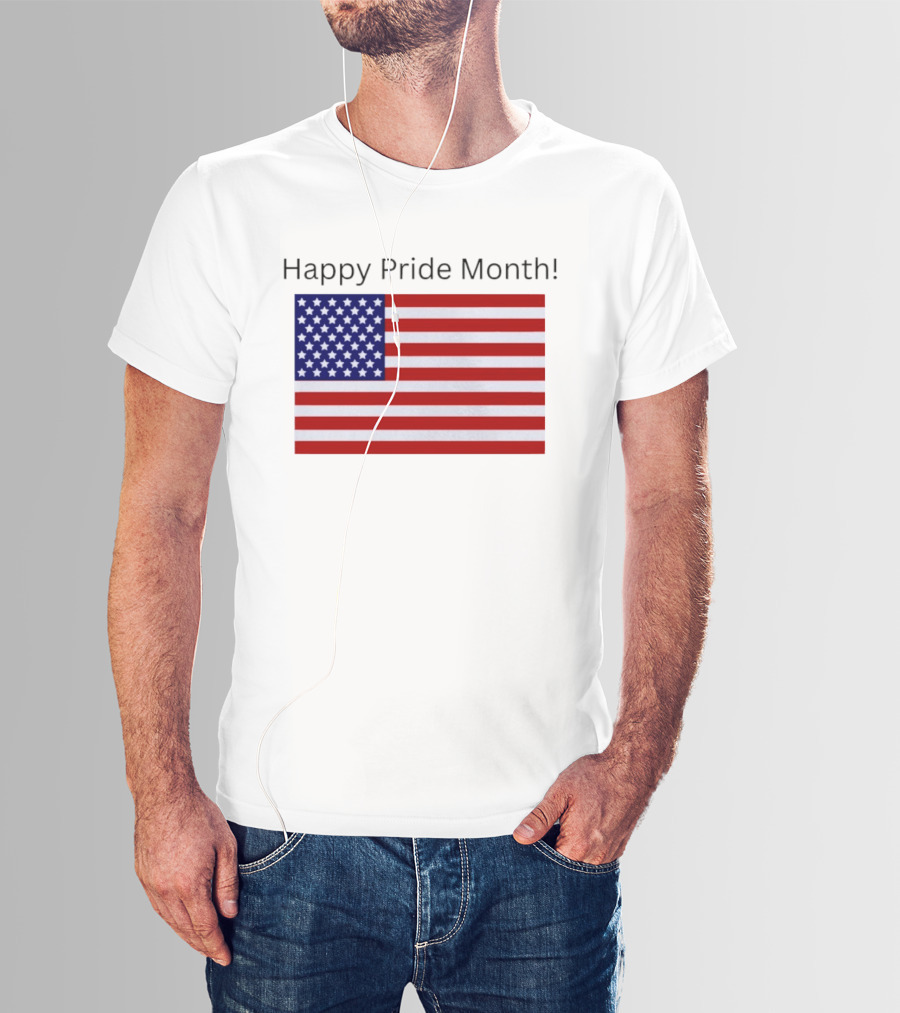 Happy Pride Month USA Flag Celebration T-Shirt