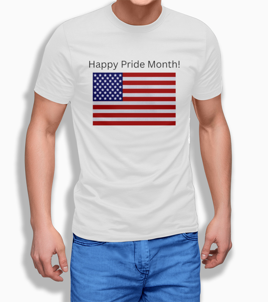 Happy Pride Month USA Flag Celebration T-Shirt