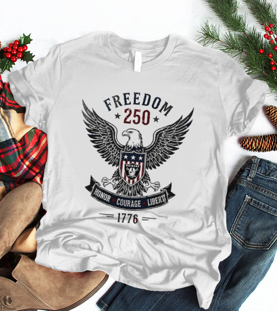 Freedom 250 Honor Courage 1776 Eagle T-Shirt