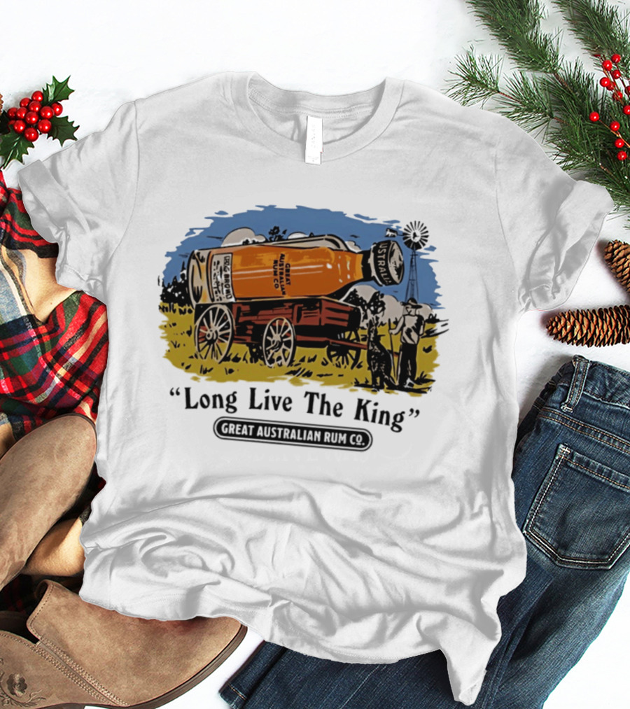 Long Live The King Great Australian Rum Co Vintage Wagon Scene T-Shirt