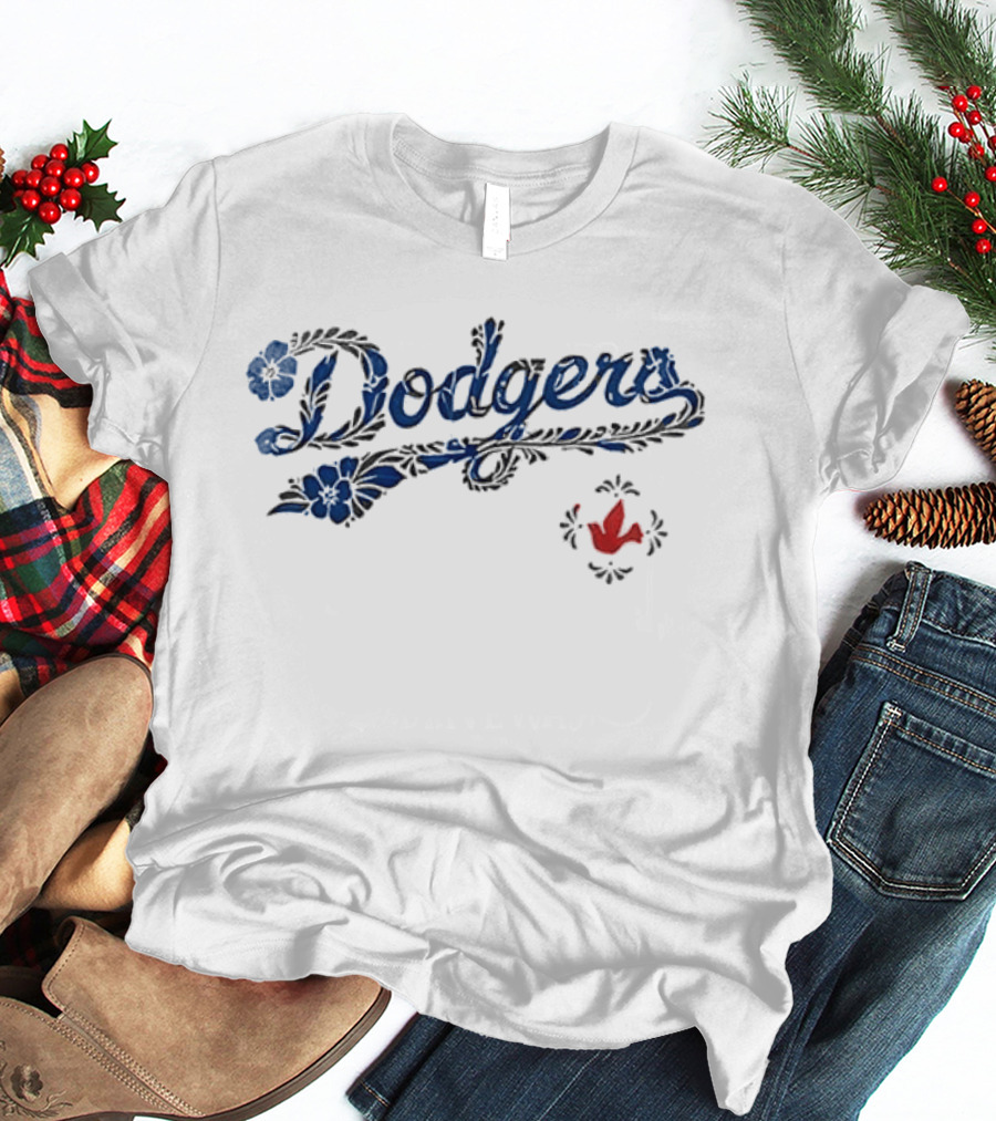 Los Angeles Dodgers Floral Mexican Heritage T-Shirt