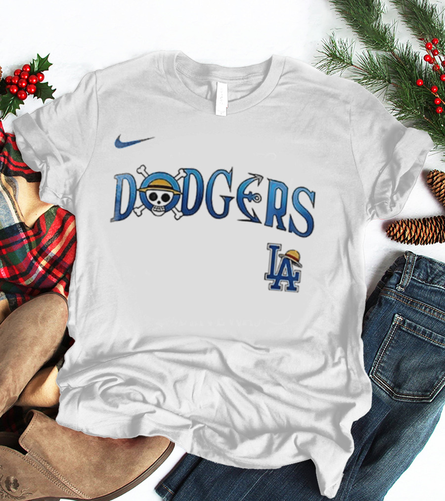 Nike Los Angeles Dodgers One Piece Luffy Crossover Collaboration T-Shirt