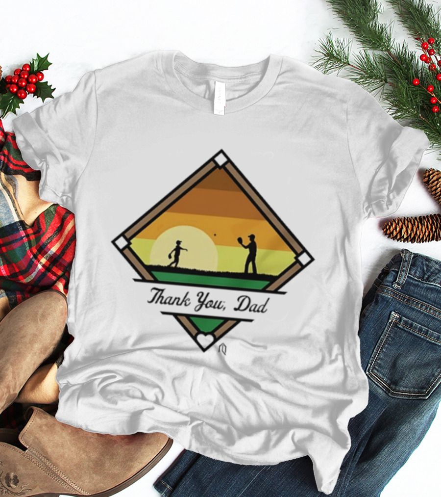 Thank You Dad Baseball Sunset Silhouette 2026 T-Shirt