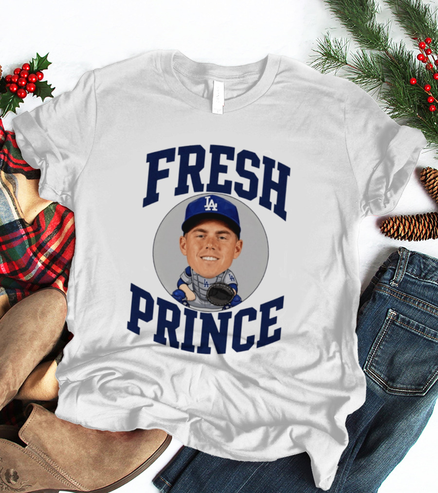 Fresh Prince Los Angeles Dodgers Baseball Player Caricature T-Shirt