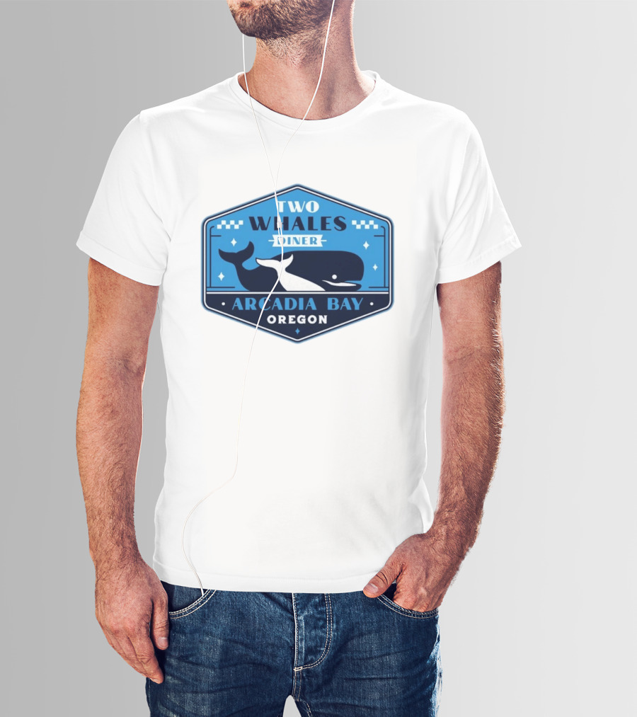 Two Whales Diner Arcadia Bay Oregon Crest T-Shirt