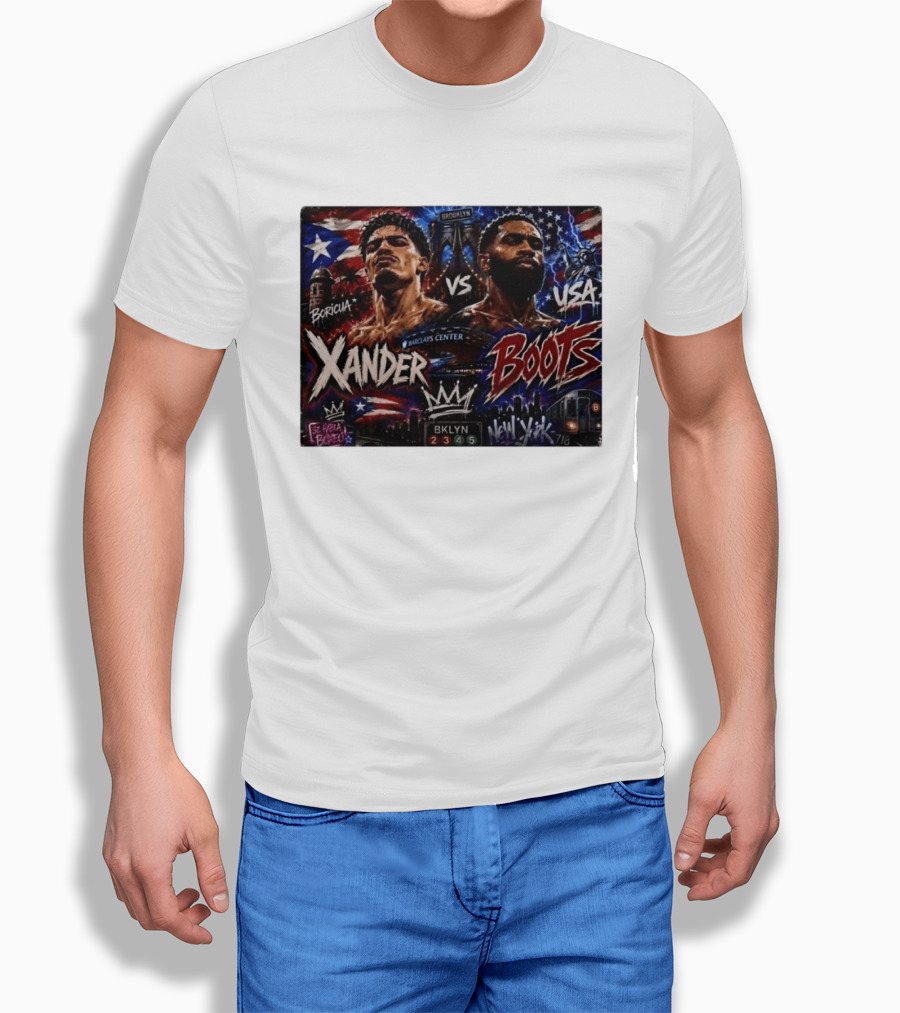 Xander Boots Boricua Vs USA Barclays Center Brooklyn NYC 718 T-Shirt