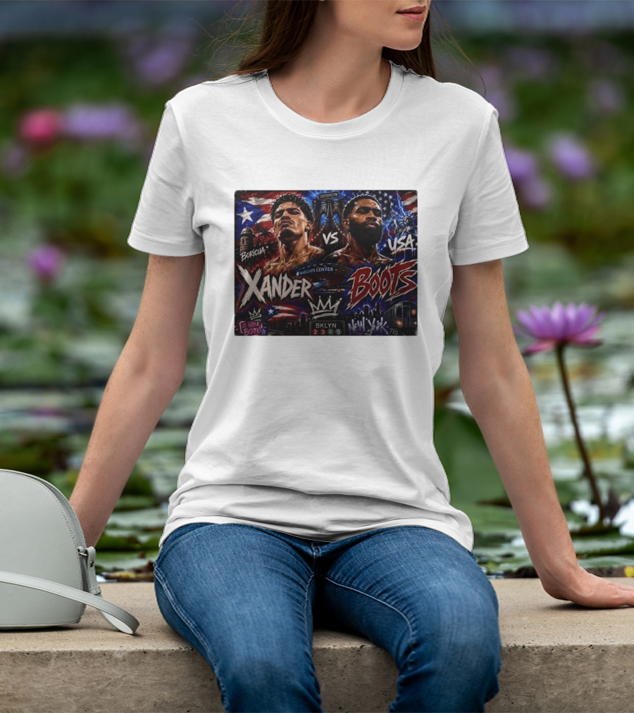 Xander Boots Boricua Vs USA Barclays Center Brooklyn NYC 718 T-Shirt