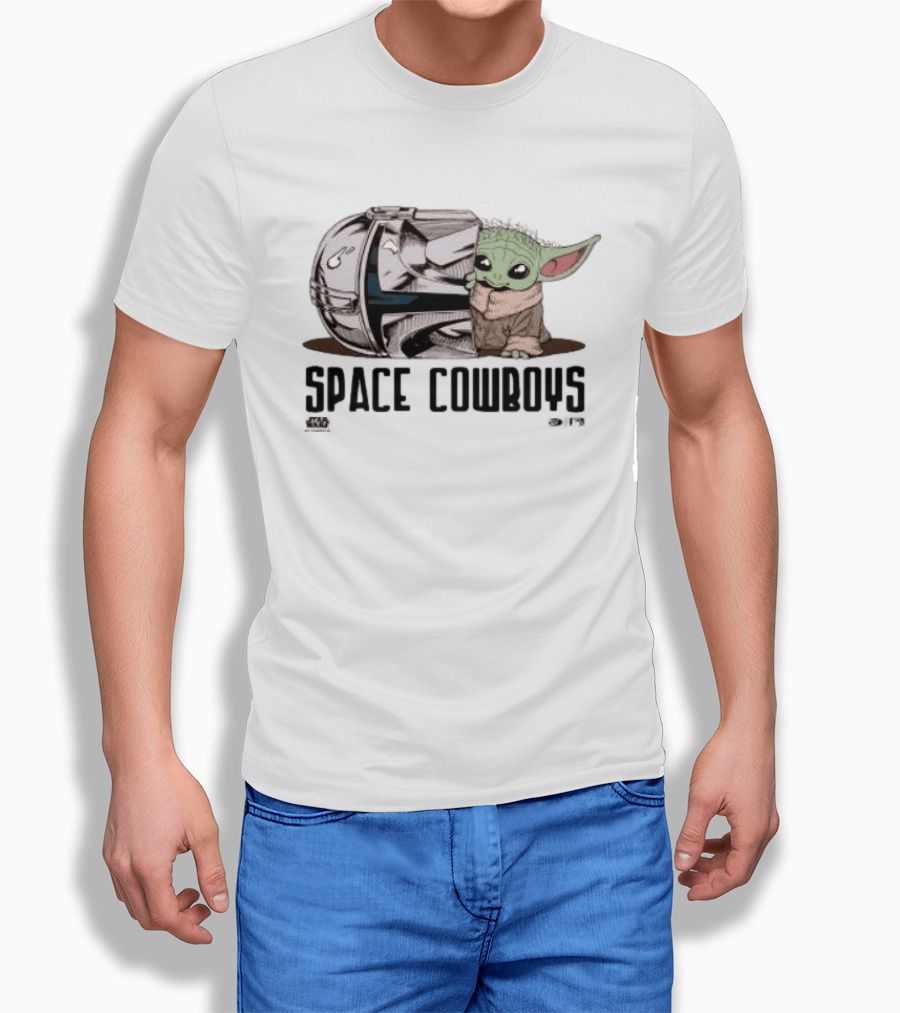 Star Wars Grogu Space Cowboys Helmet And Child Duo T-Shirt