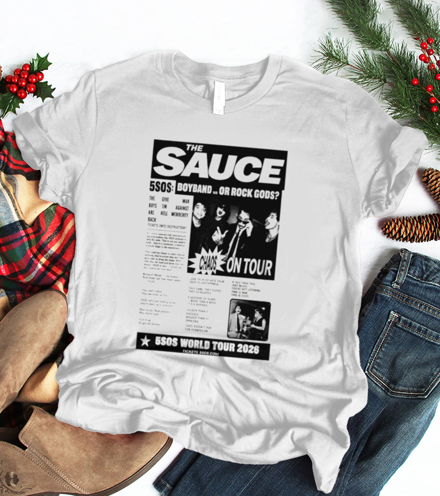 The Sauce 5SOS Chaos On Tour 5 Seconds Of Summer World Tour 2026 T-Shirt