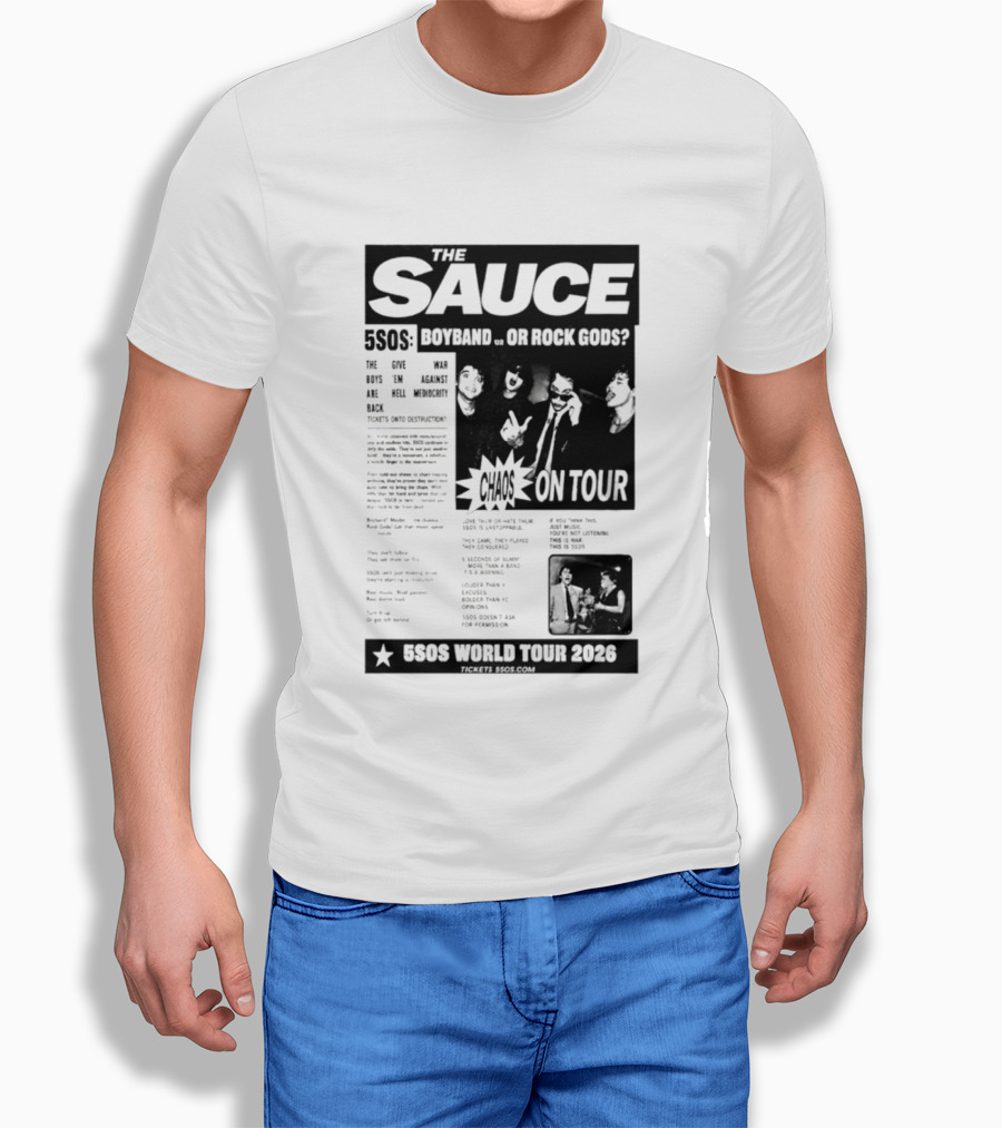 The Sauce 5SOS Chaos On Tour 5 Seconds Of Summer World Tour 2026 T-Shirt