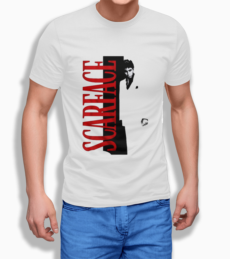 Tony Montana Scarface Movie Iconic Red Black T-Shirt