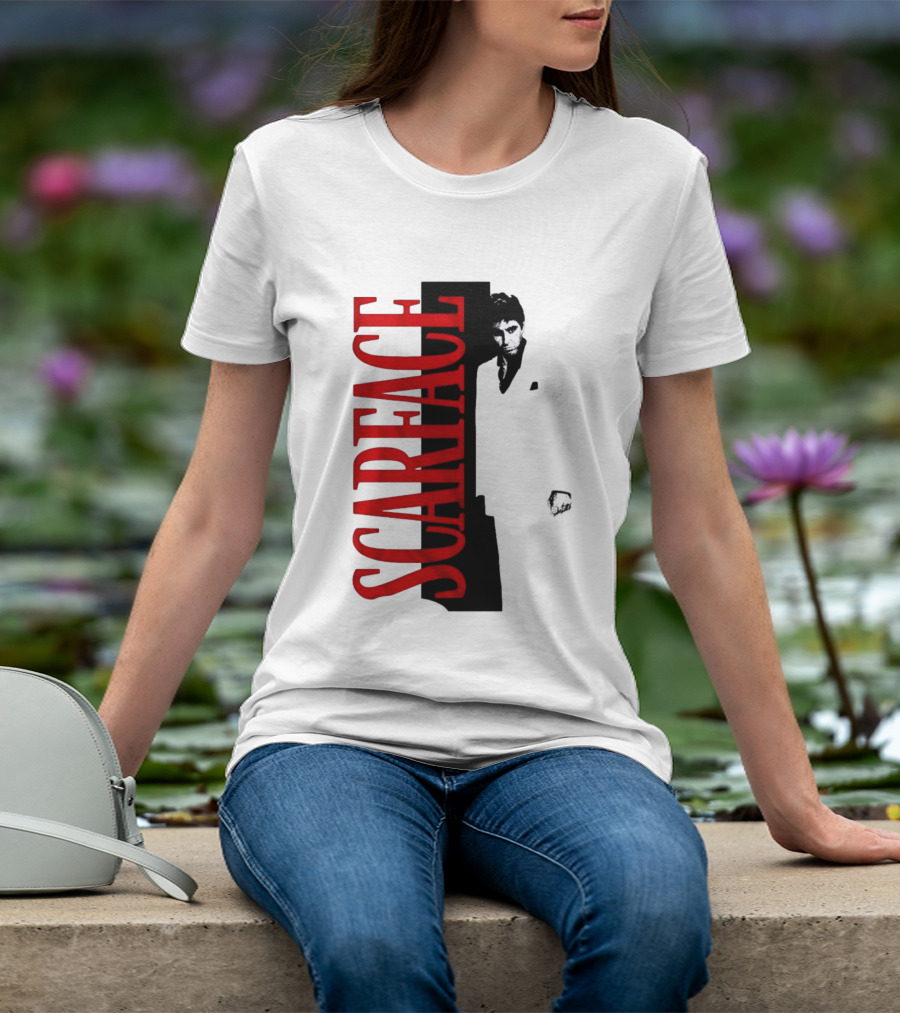 Tony Montana Scarface Movie Iconic Red Black T-Shirt