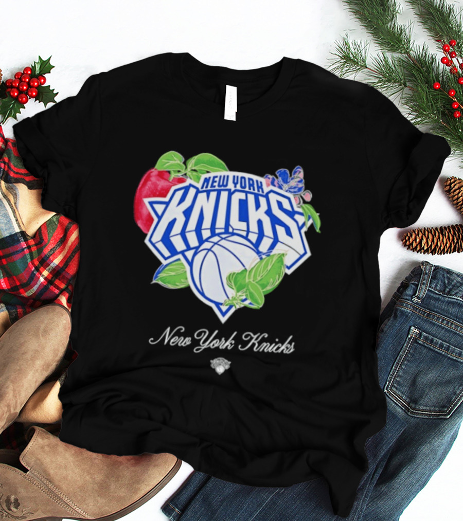 New York Knicks Lifestyle Capsule Floral Fruit Apple Basketball T-Shirt