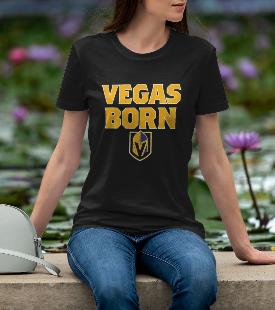 VEGAS BORN Logo Icon Golden Knights T-Shirt