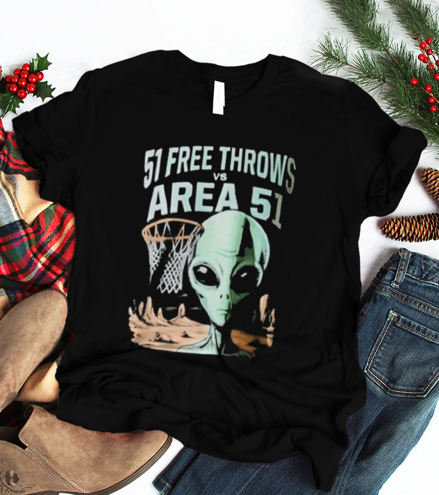 Victor Wembanyama 51 Free Throws Vs Area 51 Alien Basketball T-Shirt